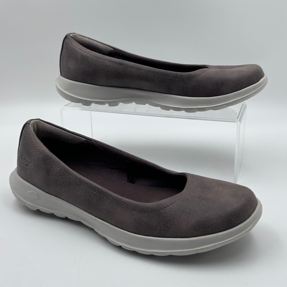 Skechers GoWalk Joy Shoes Womens 6.5 Brown Slip On Goga Max Comfort Athleisure